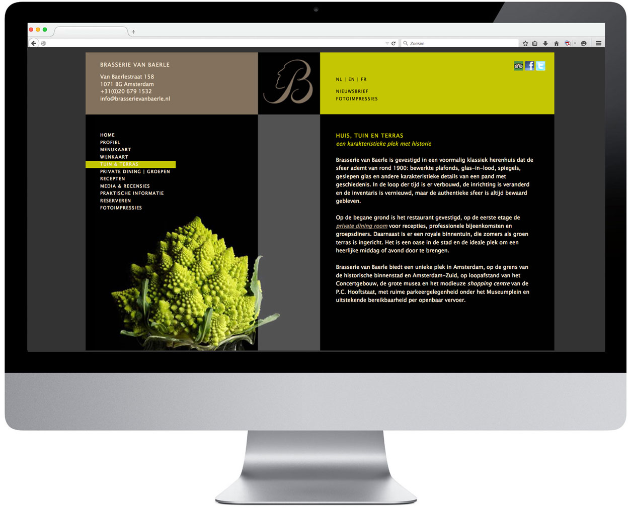 Brasserie van Baerle > Website restaurant